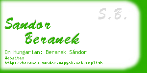 sandor beranek business card